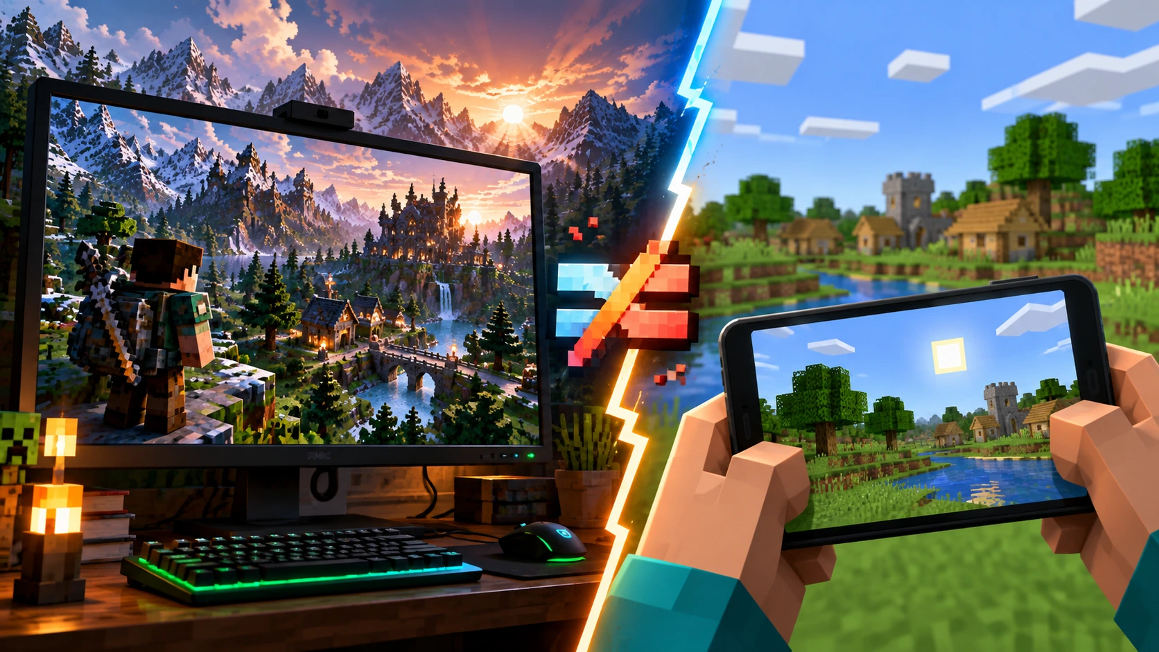 Original no-text visual for Tough As Nails mod MCPE compatibility: Java and Bedrock are different